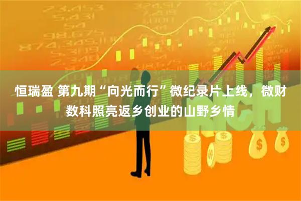 恒瑞盈 第九期“向光而行”微纪录片上线，微财数科照亮返乡创业的山野乡情